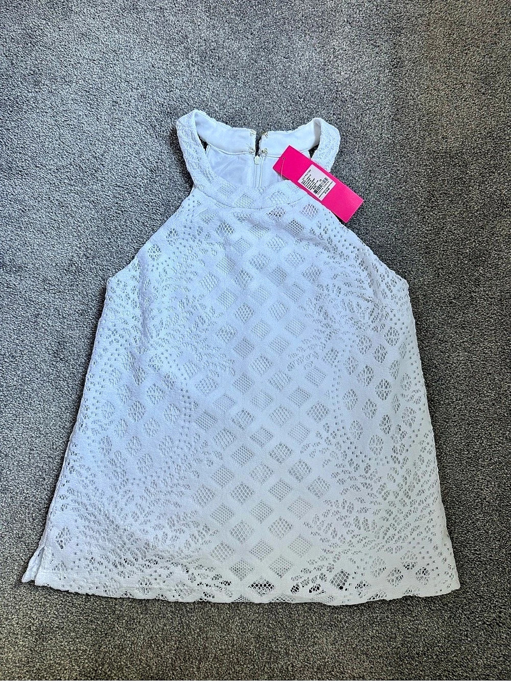 Lilly Pulitzer Geometric Lace Tank Top in White Size Medium NWT
